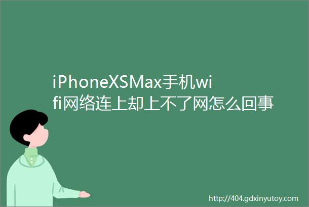 iPhoneXSMax手机wifi网络连上却上不了网怎么回事